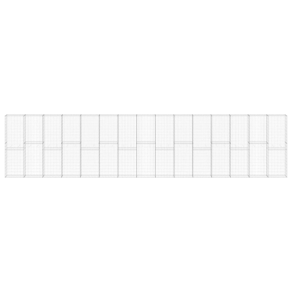 Vidaxl Schanskorf Wand mit Deckel 900x30x200 cm verzinkter Stahl
