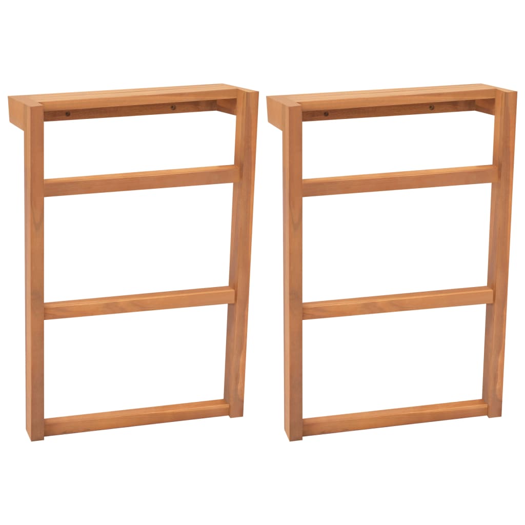 VIDAXL -Handtuchträger 2 PCs Solid Teak