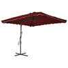 VIDAXL -Parasol mit Stahlpol 250x250x230 cm Bordeaux rot