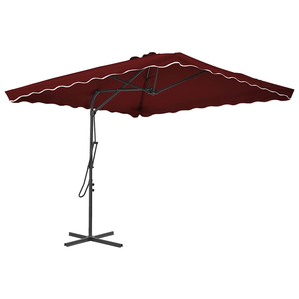 VIDAXL -Parasol mit Stahlpol 250x250x230 cm Bordeaux rot