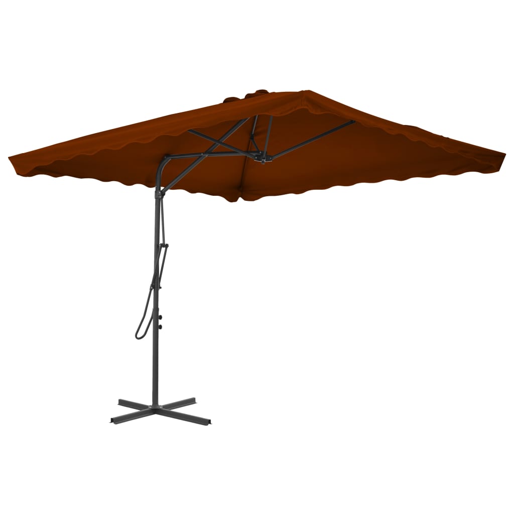 VIDAXL -Parasol mit Stahlpol 250x250x230 cm Terracotta -ausgelöst