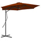 VIDAXL -Parasol mit Stahlpol 300x230 cm Terrakotta -ausgelöst