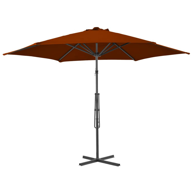 VIDAXL -Parasol mit Stahlpol 300x230 cm Terrakotta -ausgelöst