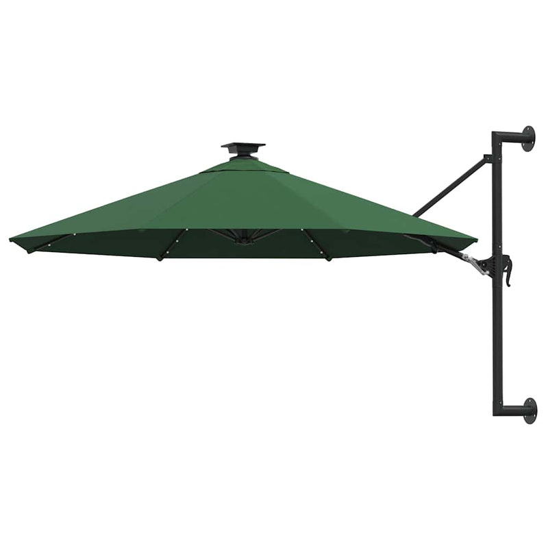 Vidaxl Wandparasol mit LEDs 300 cm Grün