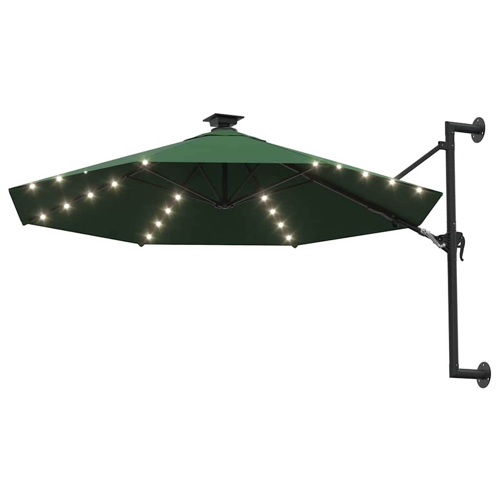 Vidaxl Wandparasol mit LEDs 300 cm Grün