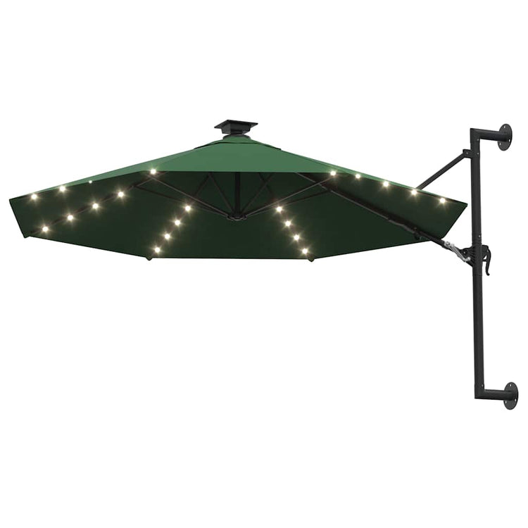 Vidaxl Wandparasol mit LEDs 300 cm Grün