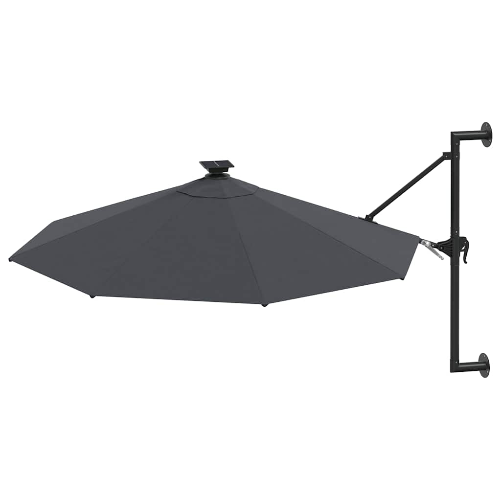 Vidaxl -Wandparasol mit LEDs 300 cm Anthrazit -gelenkt