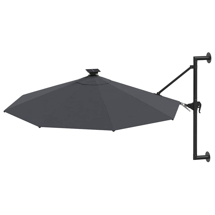 Vidaxl -Wandparasol mit LEDs 300 cm Anthrazit -gelenkt