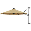 Vidaxl -Wandparasol mit LEDs 300 cm Taupe