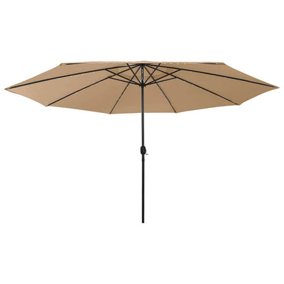 VIDAXL -Parasol mit LED -Beleuchtung und Metallpol 400 cm Taupe