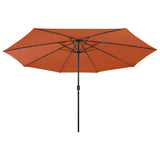 Vidaxl Parasol mit LED -Beleuchtung Metallpol 400 cm Terrakotta Farbe - afbeelding 2