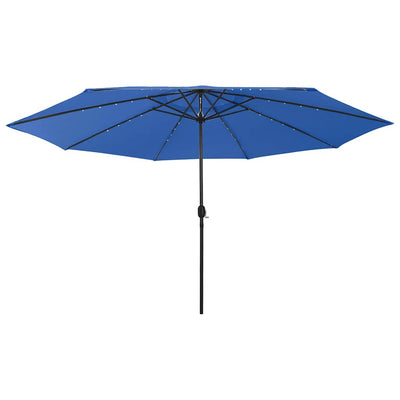 Vidaxl -Parasol mit LED -Beleuchtung und Metallpol 400 cm Azure Blau