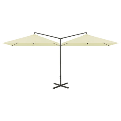 Vidaxl Parasol Double mit Stahlpol 600x300 cm Sandkoloriert