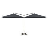 Vidaxl Parasol Double mit Stahlpol 600x300 cm Anthrazit -gelöscht - afbeelding 2