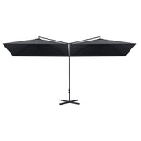 Vidaxl Parasol Double mit Stahlpol 600x300 cm Anthrazit -gelöscht - afbeelding 3