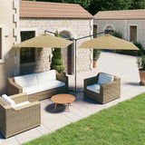 Vidaxl Parasol Double mit Stahlpol 600x300 cm Taupe - afbeelding 1