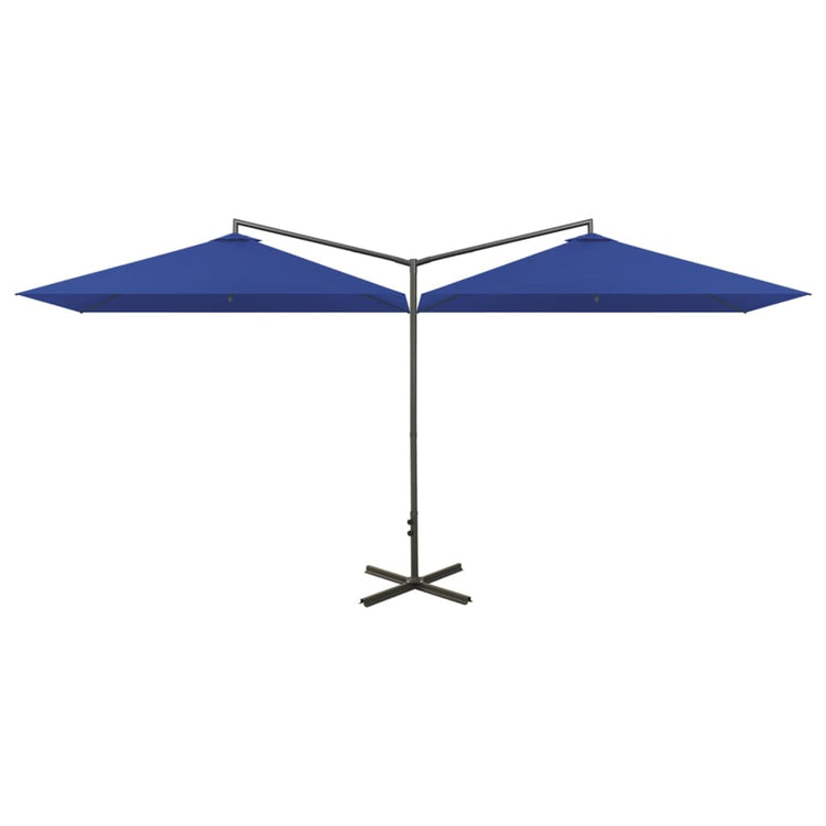 Vidaxl Parasol Doppel mit Stahlpol 600x300 cm Azure Blau