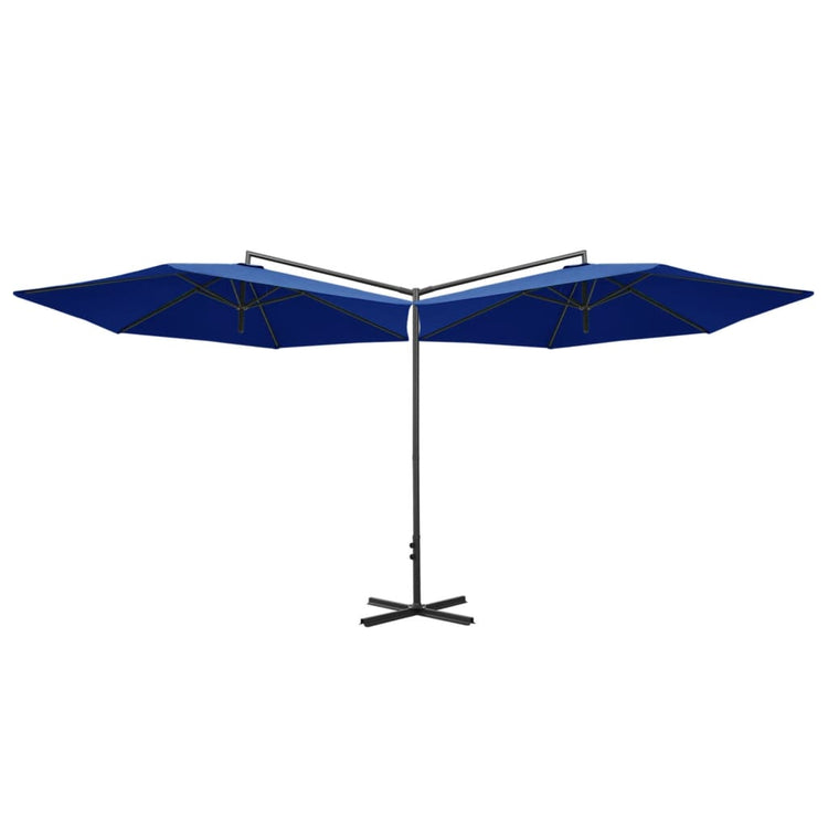 Vidaxl Parasol Doppel mit Stahlpol 600 cm Azurblau