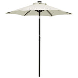 Vidaxl-Parasol mit LED-Beleuchtung 200x211 cm Aluminium sandfarben - afbeelding 1
