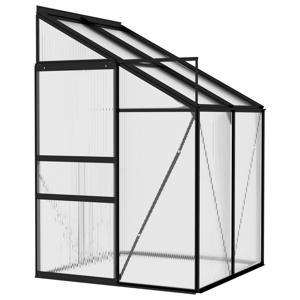 Vidaxl Greenhouse 2,59 m³ Aluminium Anthrazit -gelenkt