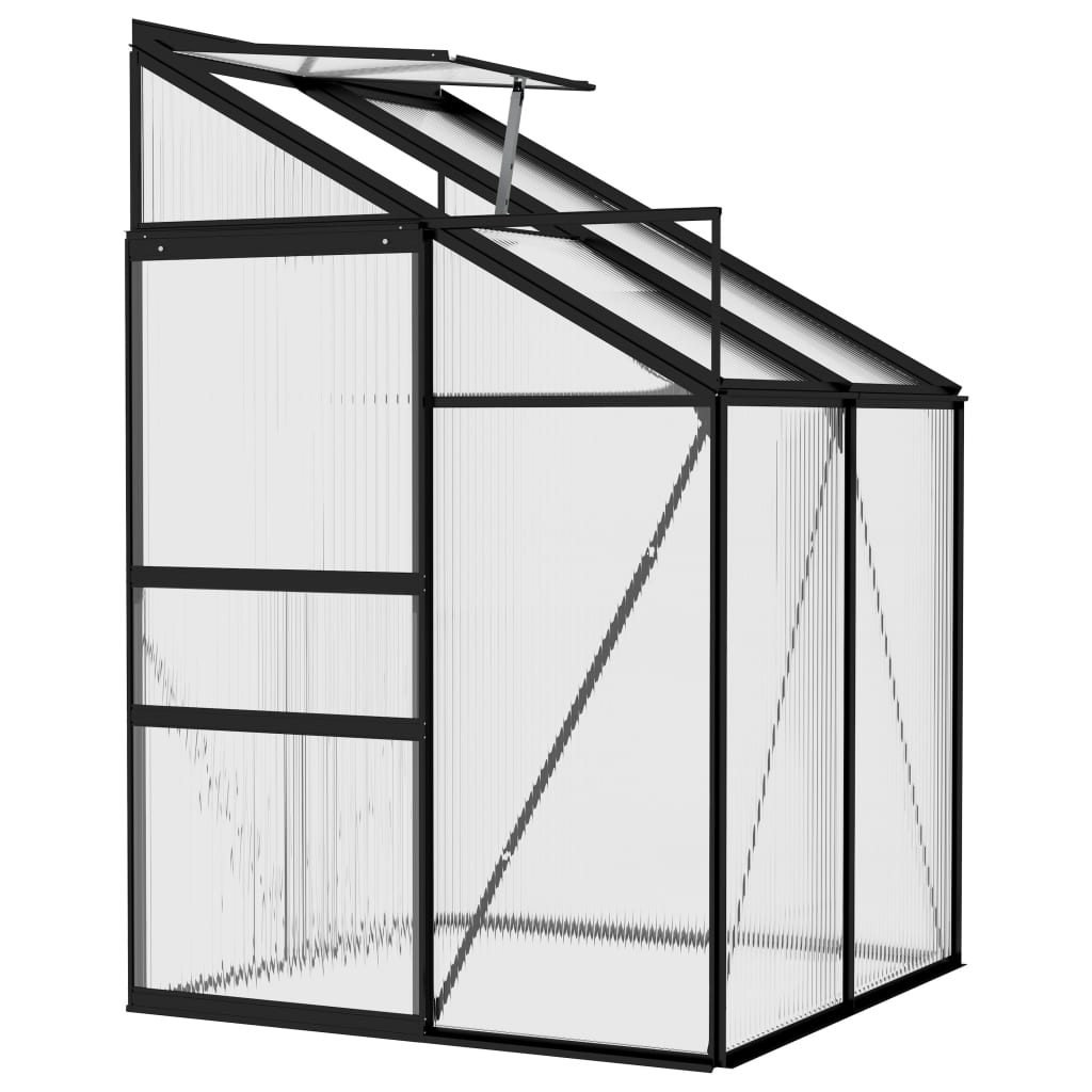 Vidaxl Greenhouse 2,59 m³ Aluminium Anthrazit -gelenkt