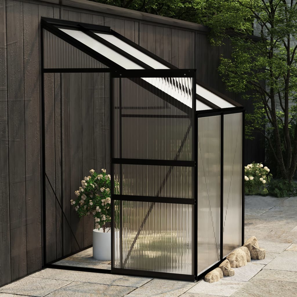 Vidaxl Greenhouse 2,59 m³ Aluminium Anthrazit -gelenkt