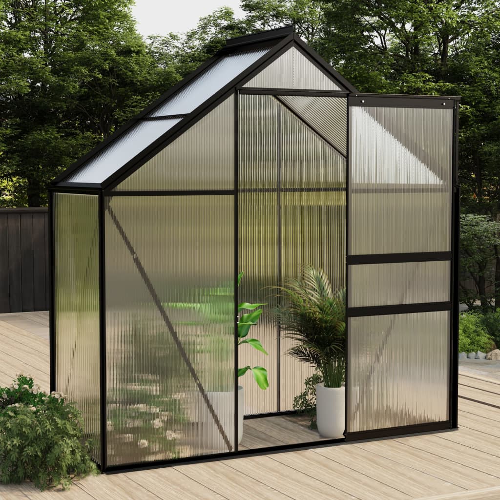 Vidaxl Tuinkas 1,33 m² Aluminium -Anthrazit -ausgelöst