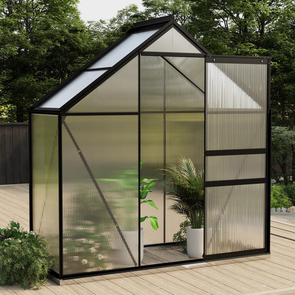 Vidaxl Tuinkas 1,33 m² Aluminium -Anthrazit -ausgelöst