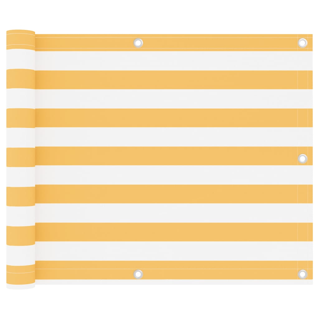 Vidaxx Balkonschirm 75x600 cm Oxford-Stoff weiß und gelb