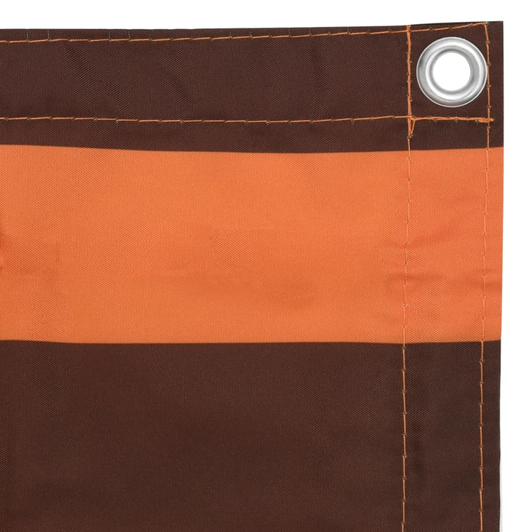 Vidaxl Balkon Bildschirm 75x600 cm Oxford Fabric Orange und Braun