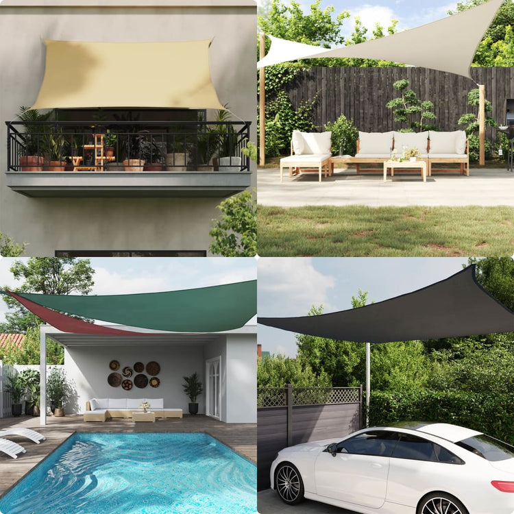Vidaxl Sonnenschirm Rechteckig 3x6 M Oxford Stoff schwarz