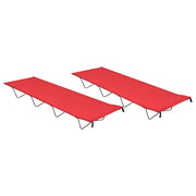Vidaxl Campbetten 2 ST 180 x 60 x 19 cm Oxford Stoff und Stahlrot - afbeelding 1