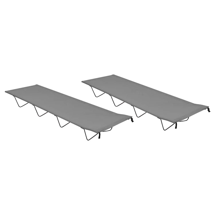Vidaxl Campbetten 2 ST 180x60x19 cm Oxford Stoff und Stahlgrau