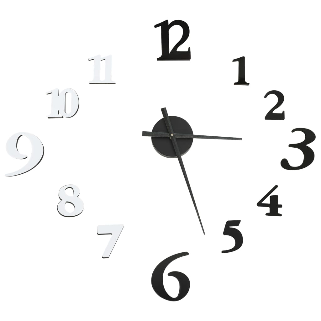 Vidaxl 3D Wanduhr moderne xxl 100 cm schwarz und weiß