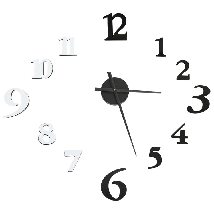 Vidaxl 3D Wanduhr moderne xxl 100 cm schwarz und weiß