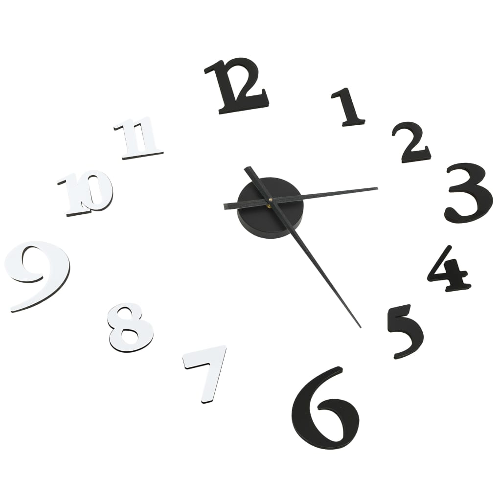 Vidaxl 3D Wanduhr moderne xxl 100 cm schwarz und weiß