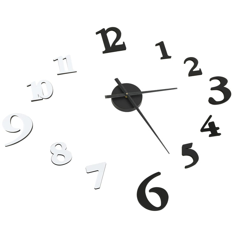 Vidaxl 3D Wanduhr moderne xxl 100 cm schwarz und weiß