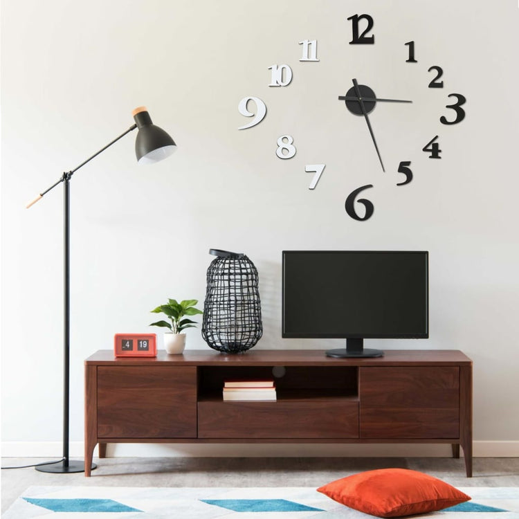 Vidaxl 3D Wanduhr moderne xxl 100 cm schwarz und weiß