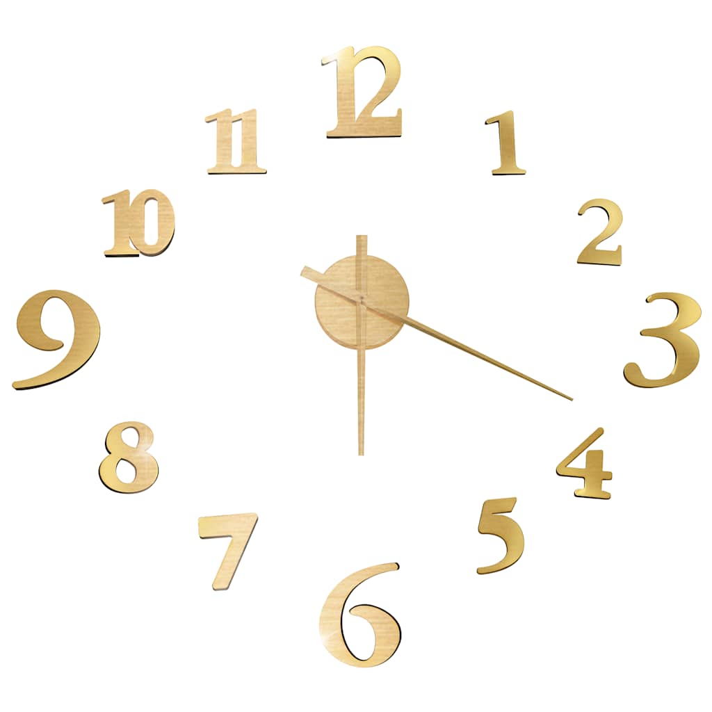 Vidaxl 3D Wanduhr Moderne XXL 100 cm Goldfarbe