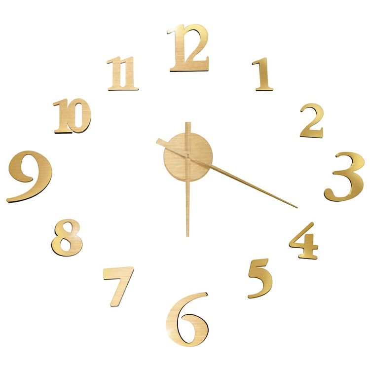 Vidaxl 3D Wanduhr Moderne XXL 100 cm Goldfarbe