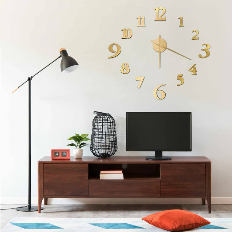 Vidaxl 3D Wanduhr Moderne XXL 100 cm Goldfarbe