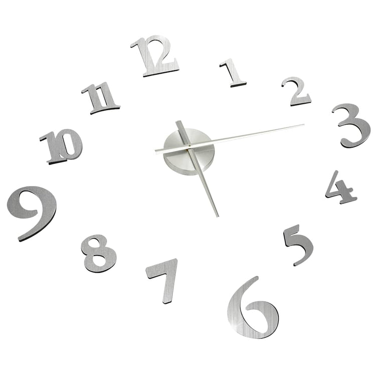 Vidaxl 3D Wanduhr Moderne XXL 100 cm Silberfarbe