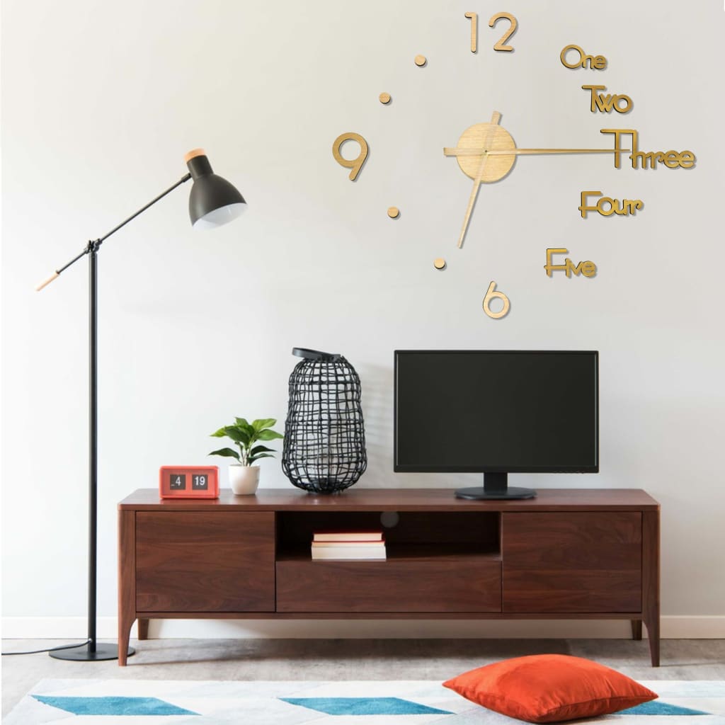 Vidaxx 3D-Wanduhr modern XXL 100 cm goldfarben