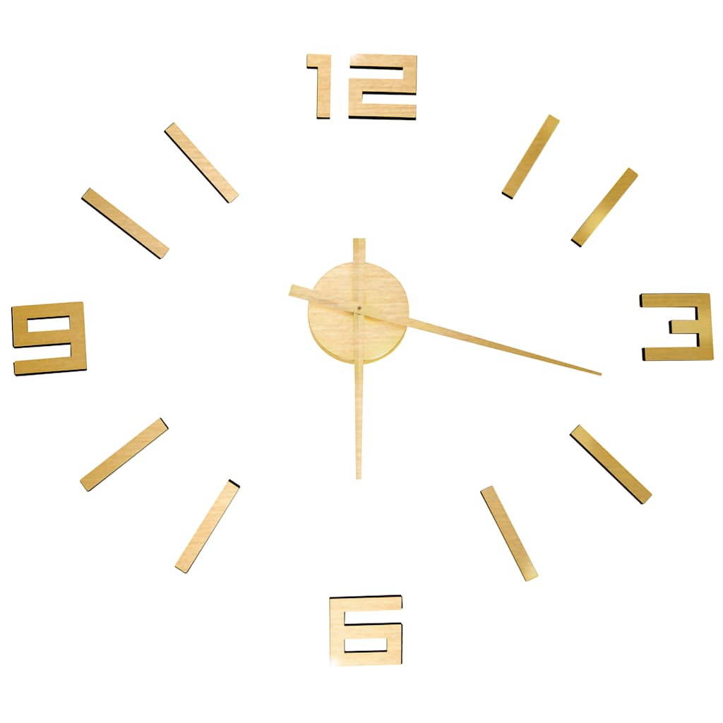 Vidaxl 3D Wanduhr Moderne XXL 100 cm Goldfarbe