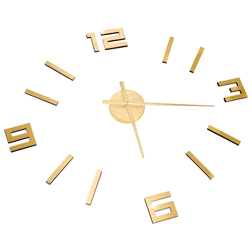 Vidaxl 3D Wanduhr Moderne XXL 100 cm Goldfarbe