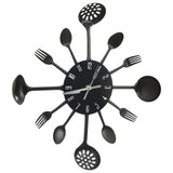 Vidaxl Wall Clock Löffel 40 cm Aluminium Schwarz - afbeelding 3