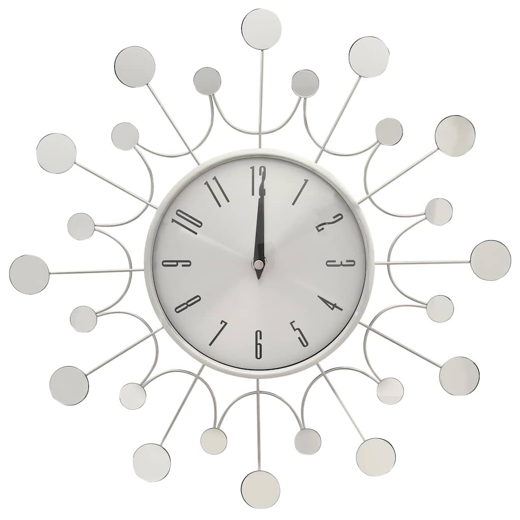 Vidaxl Wanduhr 40 cm Metall Silber gefärbt