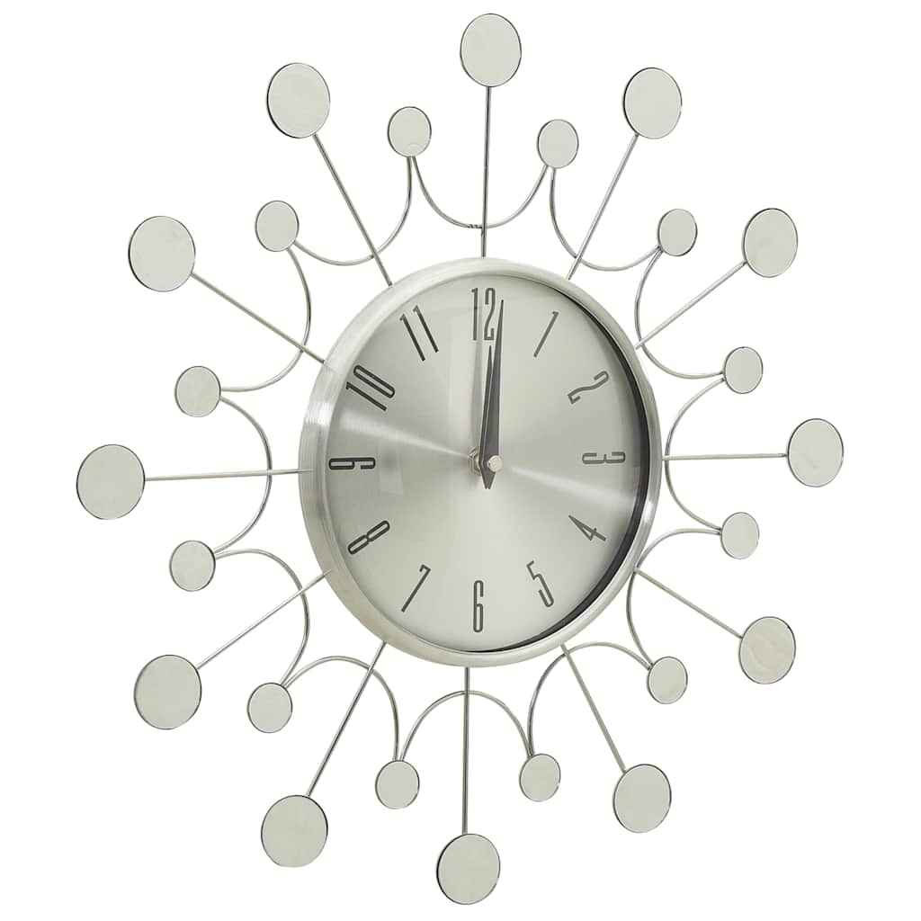 Vidaxl Wanduhr 40 cm Metall Silber gefärbt
