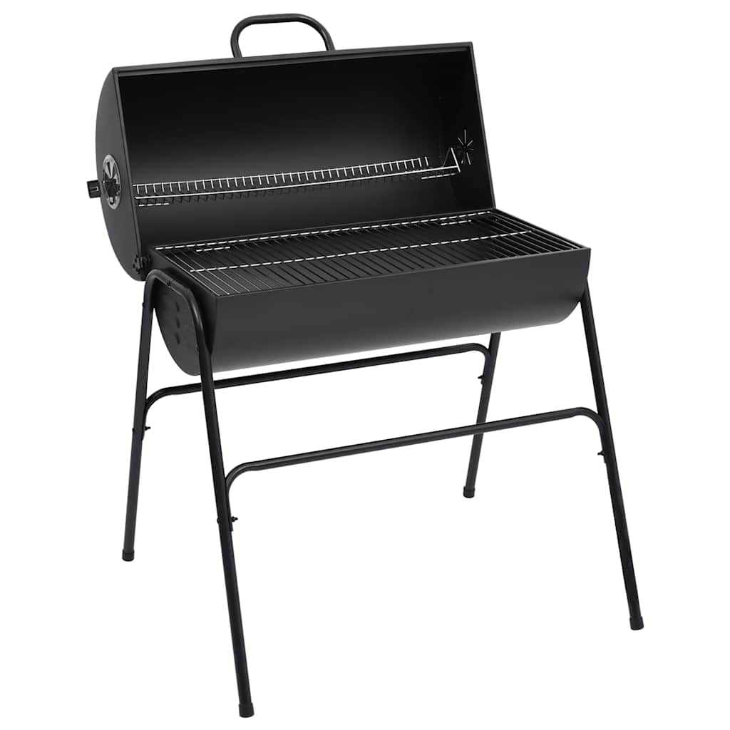 Vidaxl Grillfett mit 2 Kochgrillen 80x95x90 cm Stahl schwarz
