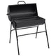 Vidaxl Grillfett mit 2 Kochgrillen 80x95x90 cm Stahl schwarz